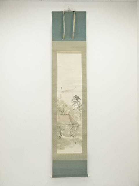 JAPANESE HANGING SCROLL / HAND PAINTED / HOUSE